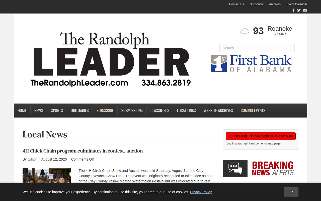 Randolph County crime news index with sheriff and police arrest reports