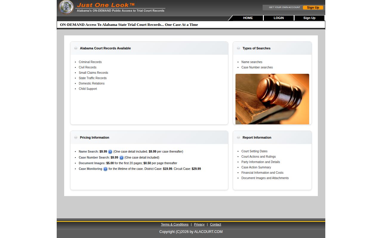 Randolph County arrest case disposition search interface